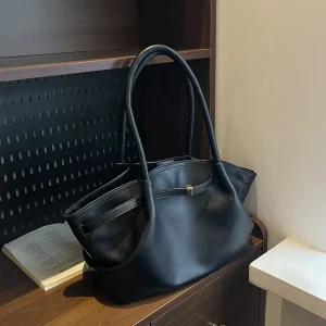 PU Leather Shoulder Bags For Women 2025 Winter Y2K Trend Female Underarm Bag Lady Handbags And Purses Retro Tote Bag